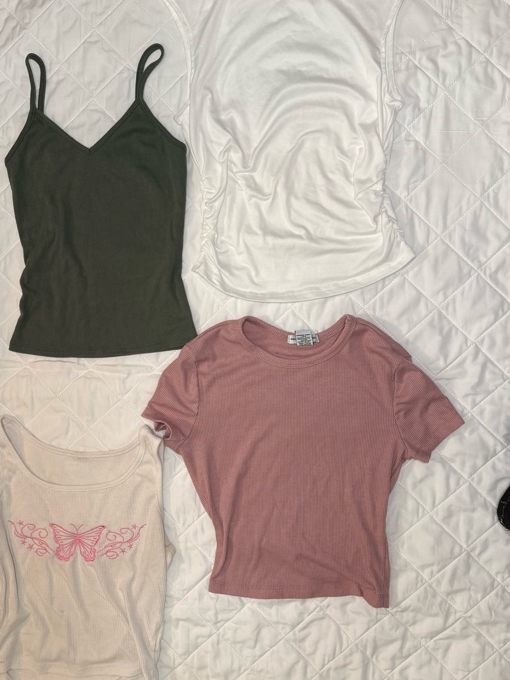 Women’s Pink Ribbed Short Sleeve Top - Unbranded